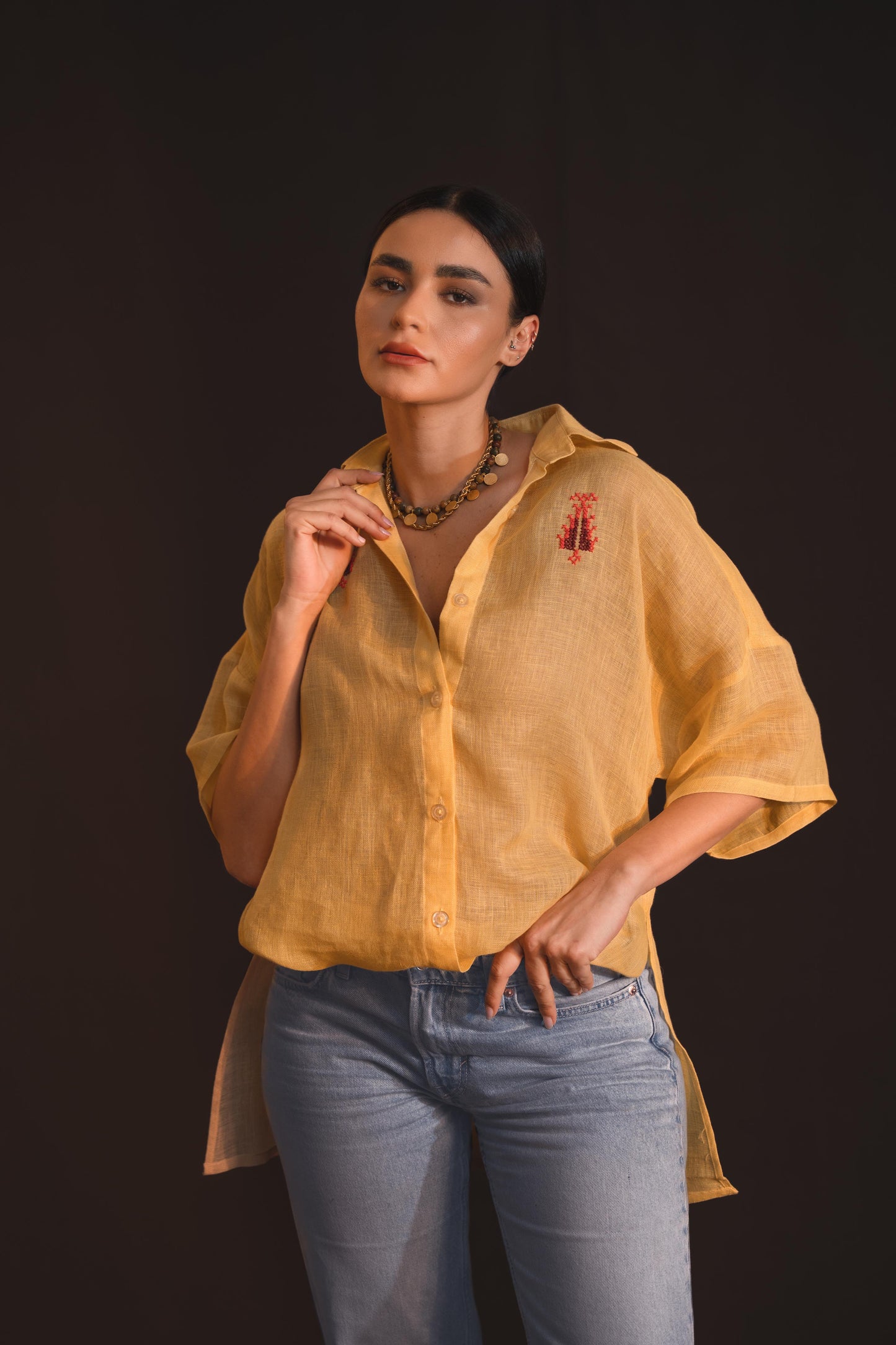 Hand Embroidered Boxy Shirt