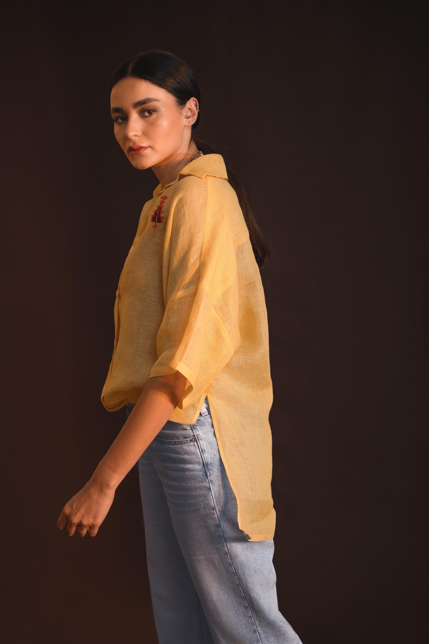 Hand Embroidered Boxy Shirt