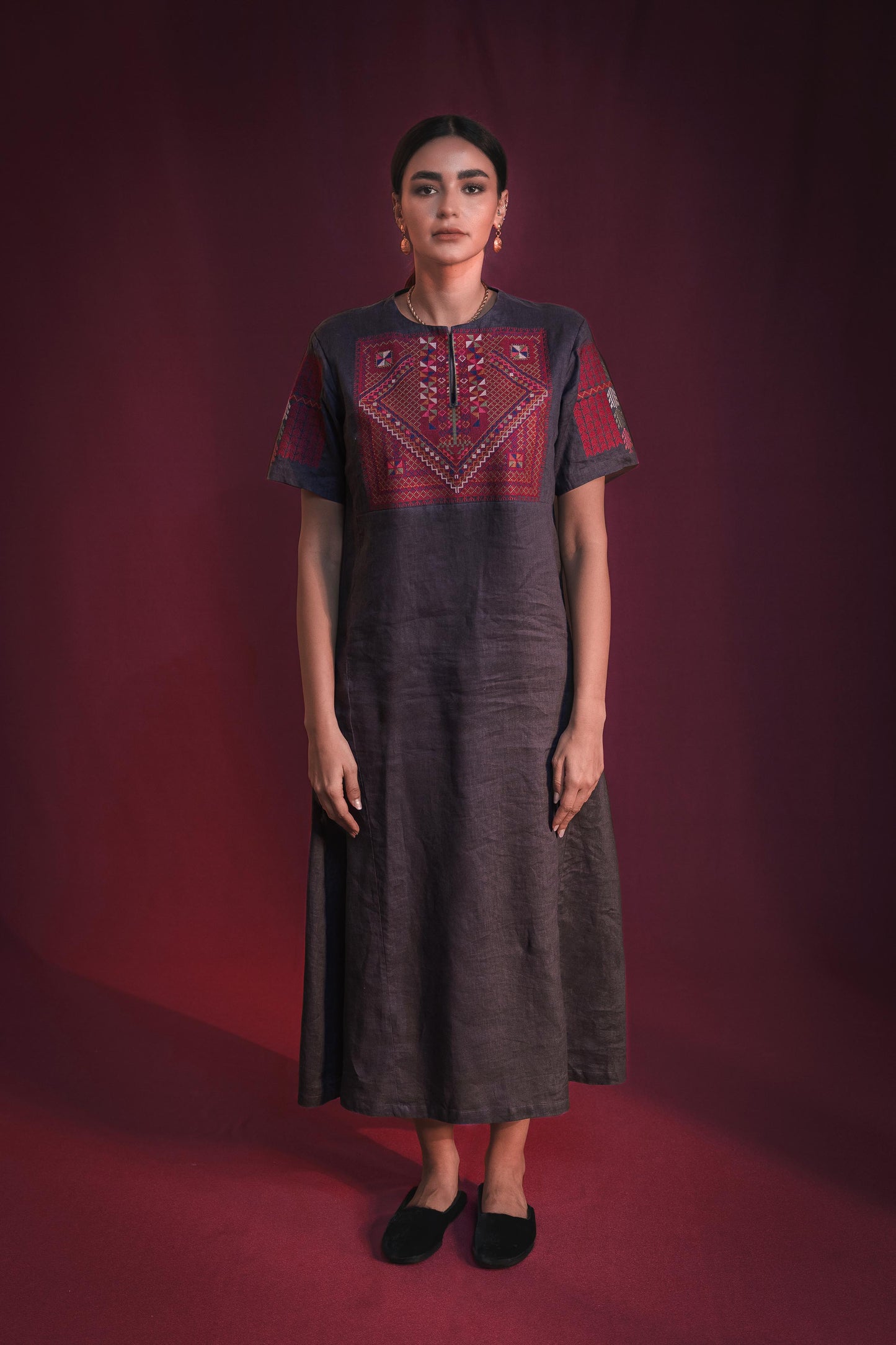 Maxi short sleeve Thob dress