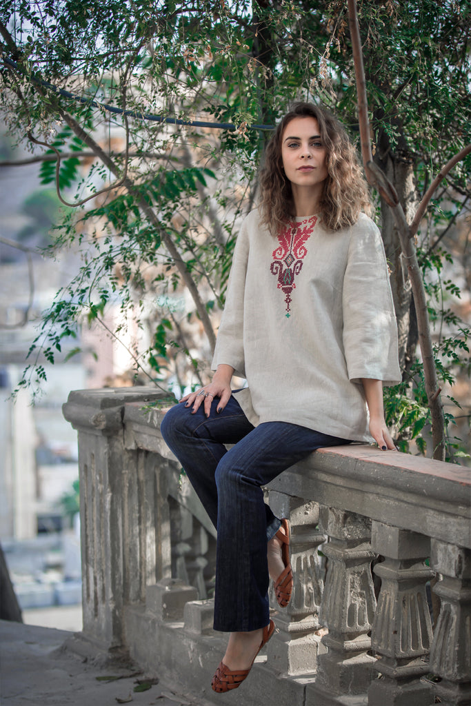 A Line Flare Sleeve Blouse