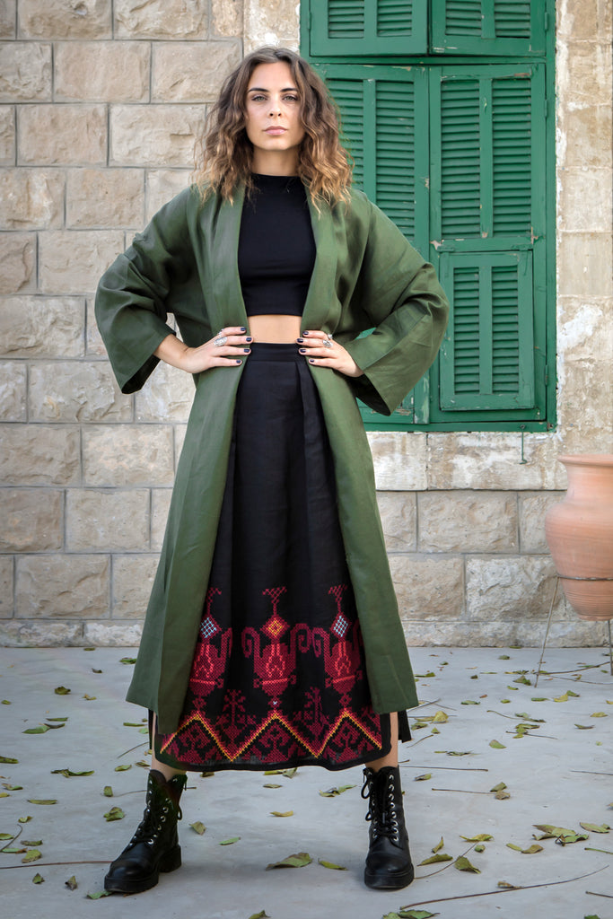 Midi pull-on skirt